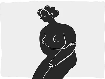 Self Esteem III body illustration monochromatic