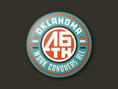 Okla 46th Button oklahoma thicklines type typography