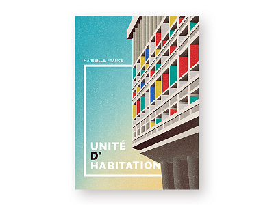 Unite D Habitation architecture art brutalism building illustration sky structure view