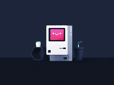 Macintosh apple computer dribbble face illustration macintosh