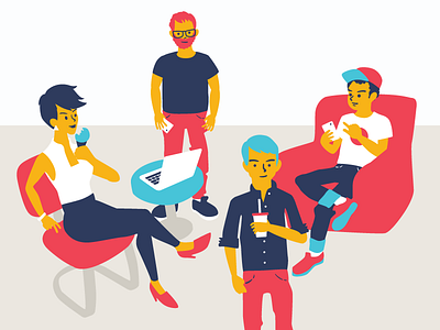 People in a coffee shop basic coffee illustration people shop webdesign