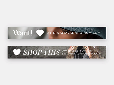 Banners for Nina Maya responsive website banner branding e commerce