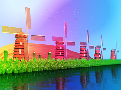 Mills Rebound 3d illustration lowpoly mills rebound