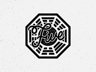 Five - Lettering Practice design dharma five graphic design hand lettering illustration lettering lost texture typography