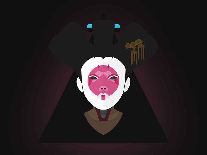 Ghost in the Shell - Geisha design flat geisha gif gits graphic illustration japanese neon oriental vector