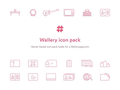 Wallery Icons hashtag icon pink vector wallery