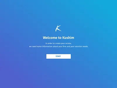 Welcome Page - Kushim landing start welcome