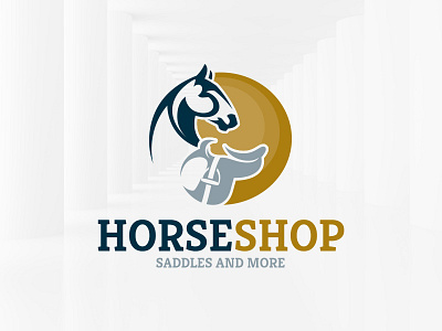 Horse Shop Logo Template creative design exclusive horse logo saddle sale vector