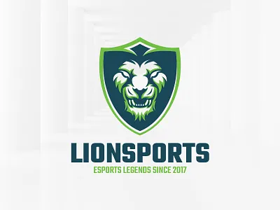 Lion Sports Logo Template design head lion logo shield sports template vector