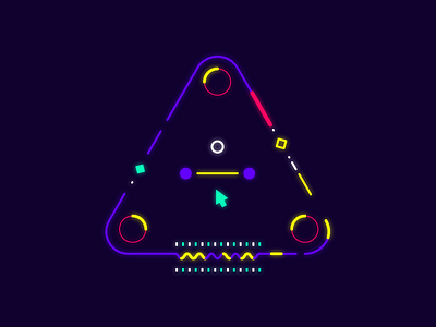 Neon geometry cursor digital geometry linework neon shapes triangle