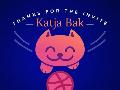 Hi there Players! cat debut dribbble pink purple thanks