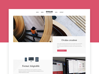 Creative Agency - Ovulus agency creative design home landing page menu onepage ui ux web website