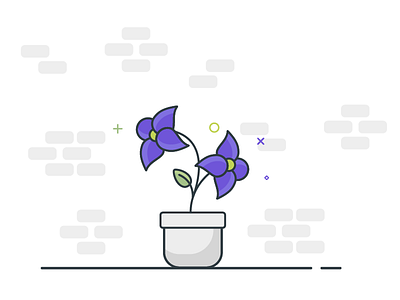 Flower brick flower icon minimal simple wall