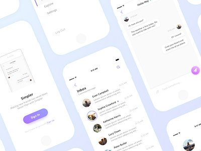 Chat android app chat inbox ios menu message mobile navigation social ui ux