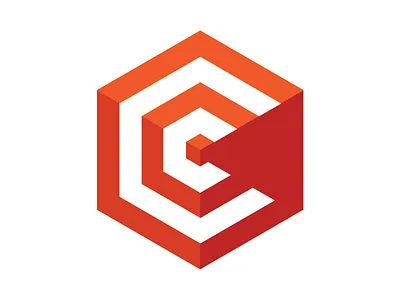 Confident Construction Mark cc construction cube logo monogram