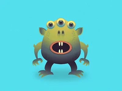 Friendly Monster frendly gradients illustration illustrator monster