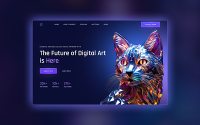 NFT Landing page UX/UI Concept design landingpage nft typography ui ux uxui webdesign