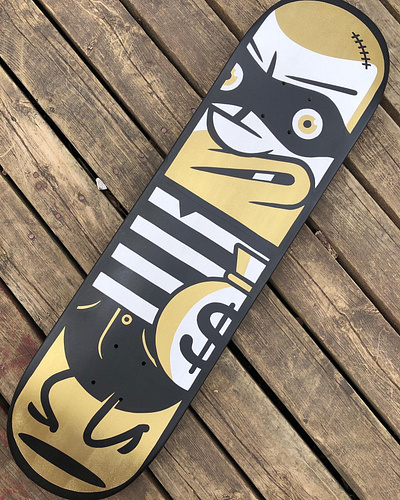 Skate Bandit acrylic bandit custom painting skateboard