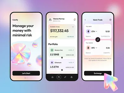 Crypto mobile app UI bitcoin crypto design finance mobile ui