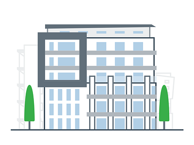 Luxury Housing Illustration Draft for Bellhops apartment bellhops building city clean housing illustration light line luxury moving startup