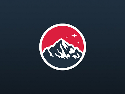 Mountains blue hiking landscape logo mark mountains nature panorama scenery sky stars trail