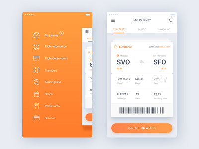 AirTicket//01 airplane airport animation design interaction mobile motion plane ticket ui