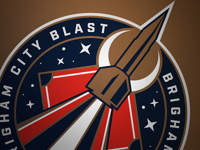 Blast Ball Club Patch baseball blast home run moon patch rocket round sports utah