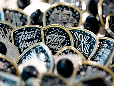 Discovery Pins calligraphy enamel pin graphic design hand lettering lapel pin