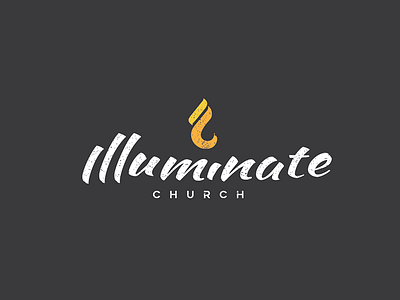 Illuminate Logo Concept christian church fire flame grey illuminate logo orange texture version yellow