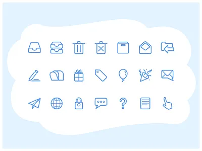Icon Set for MailTime app blue email exploration icon set icons ios mobile