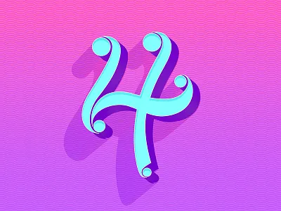 36 days of type – number 4 36daysoftype custom type lettering number4 typography vector