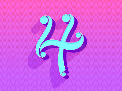 36 days of type – number 4 36daysoftype custom type lettering number4 typography vector