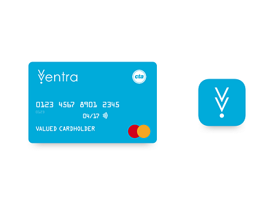 Ventra Card & App Icon app icon branding chicago cta logo logo design public transit transit ventra