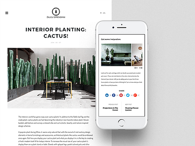 Single Blog Post article blog clean minimal mobile plants post responsive website