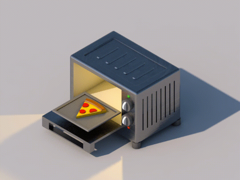 Pizza Ready 3d 3dart animation artist c4d cinema4d illustration inspiration isometric microwave motion graphics pizza