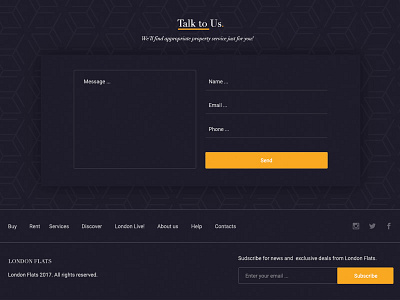 London Flats dark design property real estate responsive ui ux web design