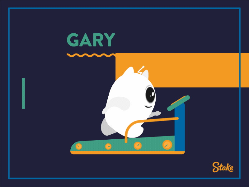 I'm running - Run, run and run cycle exercise gary gif gym mascot running stake walk workout