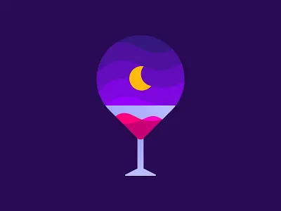 Pinpoint + Cocktail + Night | Night clubs finder app city map lights drink clubs cocktail finder app pubs fun freedom offline glass moon liquid local locals club locate finder social logo icon mark martini drink waves night life moon pinpoint location pin social party people
