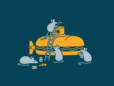 Hackathon Illustration bread hack hackathon illustration mouse rat sandwich sub submarine