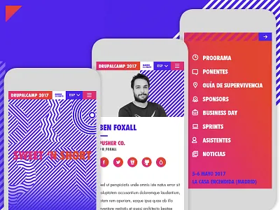 Drupalcamp mobile branding color drupal drupalcamp mobile responsive spain ui ux website