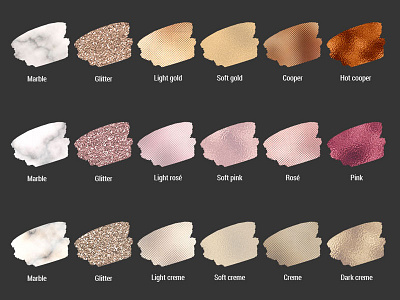 72 Marble, Glitter and Foil texture color palette foil glitter gold marble metallic silver structure texture textures