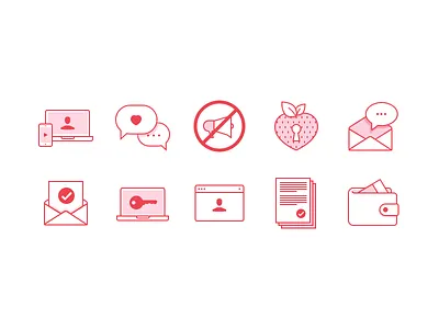 Rose Icons chat email ico icons key laptop letter mail money wallet