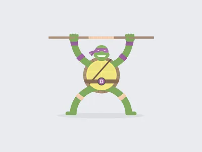 Day 1 - Mutant brief challenge daily flat illustration mutant ninja shell staff teenage turtle weapon