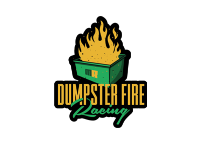 Dumpster Fire Racing dumpster fire racing fire logo logo design mitch ropelato nhammonddesign nick hammond nick hammond design nickhammonddesign.com racing