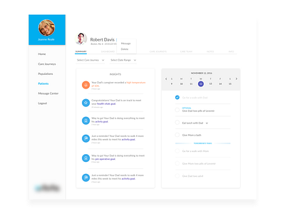 Web Companion for Mobile App healthcare material design