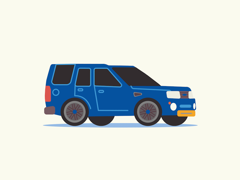 Bouncy car 2d animation car design explainer animation gif motion design vector