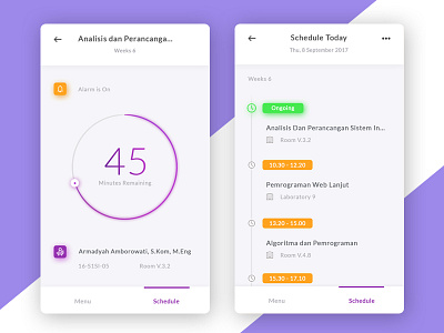 college scheduling applications clean college design flatdesign minimaldesign minimalistdesign mobile schedule timer ui uidesign ux