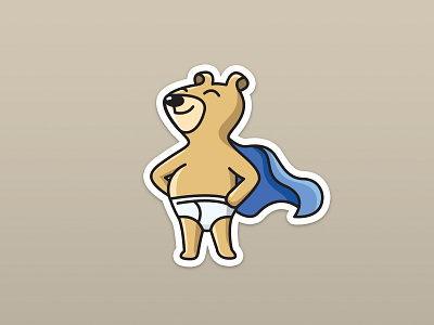 "I Used The Potty!" Sticker bear illustration potty sticker toilet vector