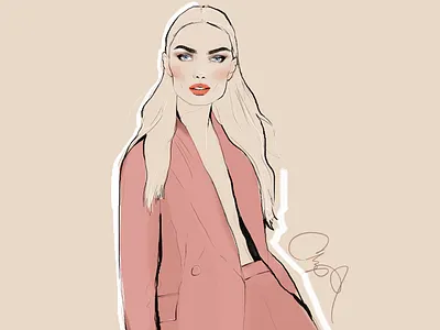 Fashion Illustration digital art dusty rose fashion illustration photoshop painting pink wacom