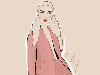 Fashion Illustration digital art dusty rose fashion illustration photoshop painting pink wacom